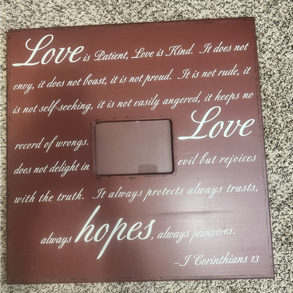 Inspirational Love Quote Brown Photo Frame